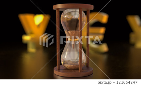 The Sand clock  and money symbol for Business concept 3d rendering. 121654247