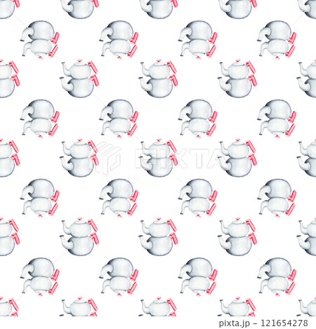 Turkish teapot. Watercolor seamless pattern. Can be used for textile design, paper products 121654278