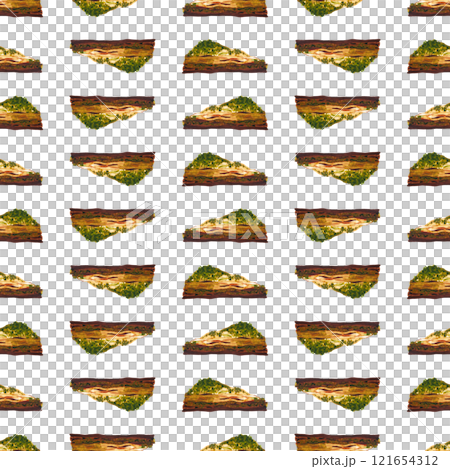 Turkish baklava. Oriental sweets. Watercolor seamless pattern. Can be used for textile design, paper products 121654312