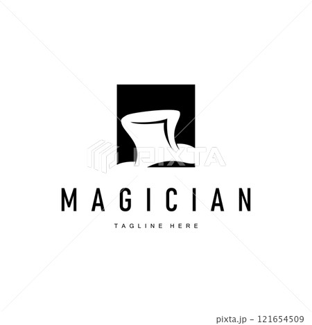 black hat magician logo simple design illustration template typical appearance of magician with hat black hat magician logo simple design illustration template typical appearance of magician with hat 121654509