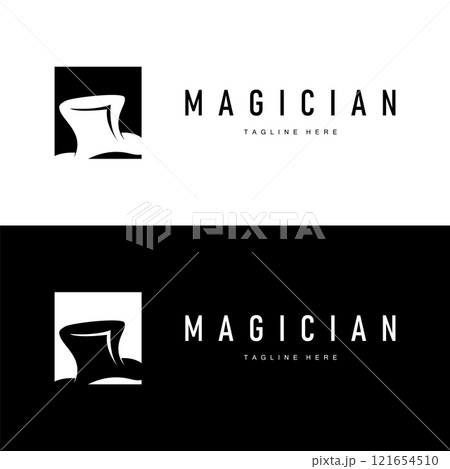 black hat magician logo simple design illustration template typical appearance of magician with hat black hat magician logo simple design illustration template typical appearance of magician with hat 121654510