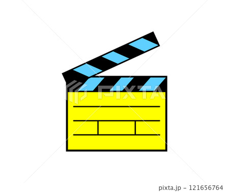 黄色いカチンコのシンプルなイラスト 121656764