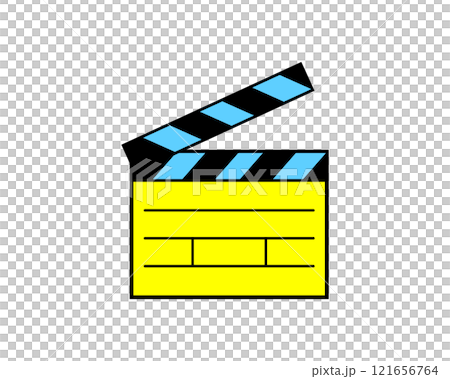 黄色いカチンコのシンプルなイラスト 121656764