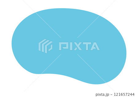 ゆるいフレームセット　抽象的な楕円のシェイプ　青　Set of cute abstract 121657244