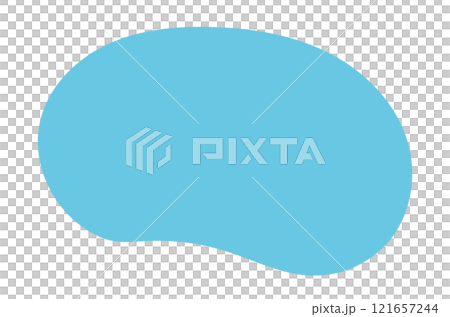 ゆるいフレームセット　抽象的な楕円のシェイプ　青　Set of cute abstract 121657244