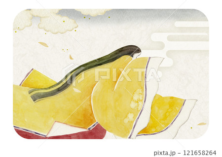 源氏物語　紫式部　44帖 竹河　水彩 イラスト 121658264