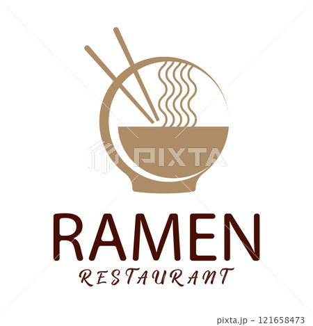 Noodles logo design template for ramen restaurant. 121658473