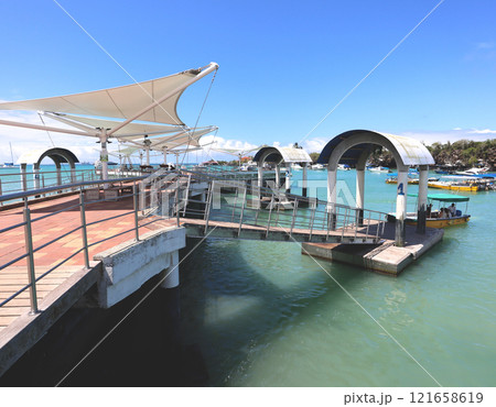 ガラパゴス諸島の各島々の自然景観 121658619