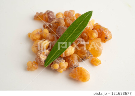 Frankincense or olibanum aromatic resin used in incense and perfumes. 121658677