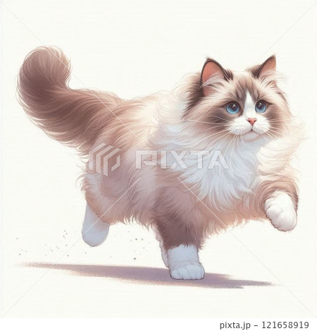 Ragdoll cat walking - Stock Illustration [121658919] - PIXTA