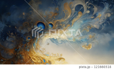 異世界の生物のいる風景　AI生成素材 121660318