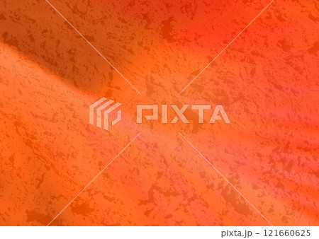 荒い岩肌風の透かし柄が入った緩やかに重なりあう橙～朱色の花びら抽象画像（レタッチ＆色彩加工素材） 121660625
