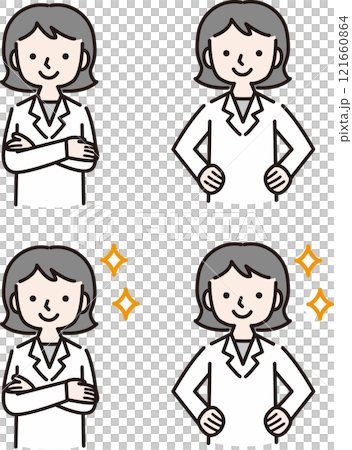 一位身穿白大褂、雙臂交叉的自信女性(醫生、藥劑師、營養師、研究員) 一位身穿白大褂、雙臂交叉的自信女性(醫生、藥劑師、營養師、研究員) 121660864
