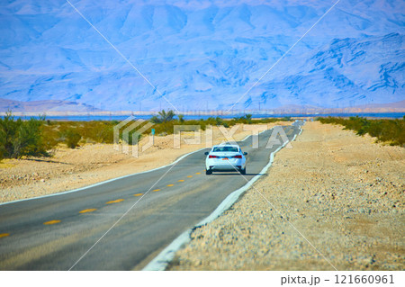 Desert Road Journey Nevada Motion Perspective 121660961