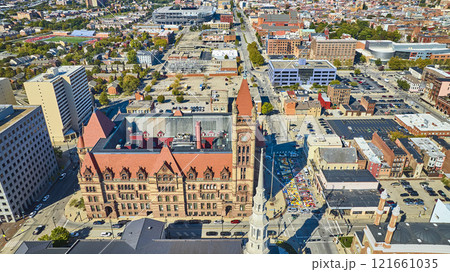 Aerial of Cincinnati City Hall and Urban Landscape Aerial of Cincinnati City Hall and Urban Landscape 121661035