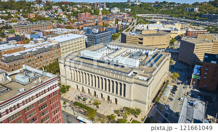 Aerial of Hamilton County Courthouse and Downtown Cincinnati 121661049