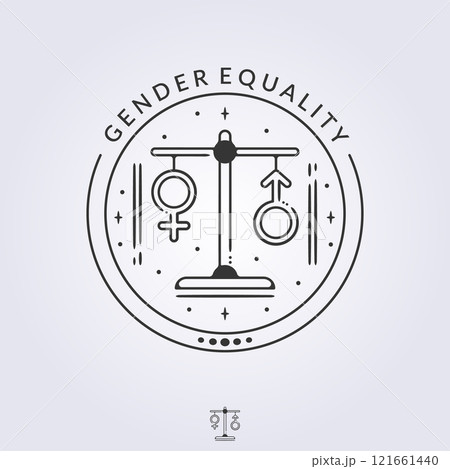 logo of gender equality and weight scale sign symbol icon vector illustration design 121661440