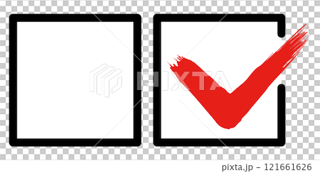 Check box and check mark illustration Check box and check mark illustration 121661626