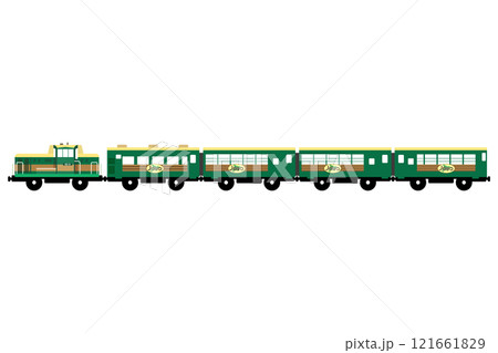 おもちゃ風のくしろ湿原ノロッコ号のベクターイラスト おもちゃ風のくしろ湿原ノロッコ号のベクターイラスト 121661829
