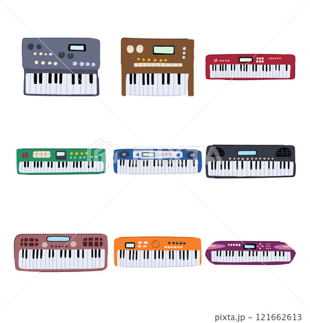 synthesizer set cartoon vector illustration 121662613