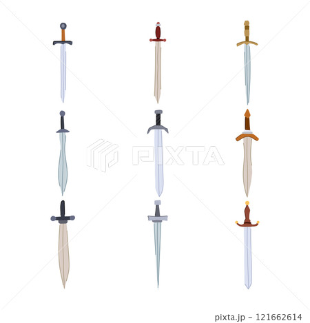 sword knight set cartoon vector illustration 121662614