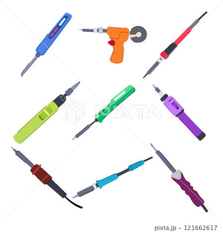 soldering iron set cartoon vector illustration soldering iron set cartoon vector illustration 121662617