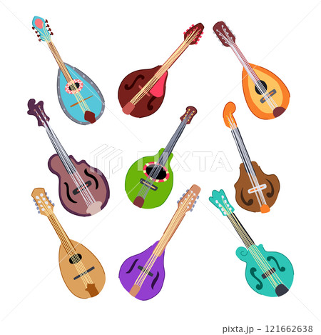 mandolin set cartoon vector illustration 121662638