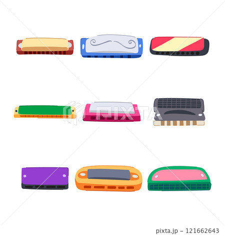 harmonica set cartoon vector illustration harmonica set cartoon vector illustration 121662643