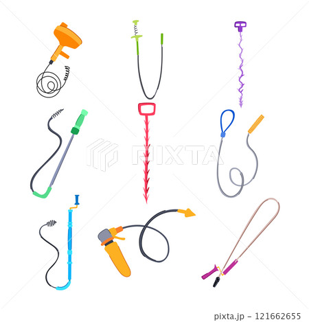 drain snake set cartoon vector illustration drain snake set cartoon vector illustration 121662655
