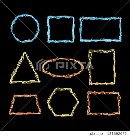 thunder frame set cartoon vector illustration 121662671