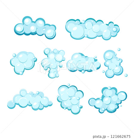 shampoo foam set cartoon vector illustration 121662675