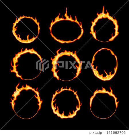 circle fire set cartoon vector illustration circle fire set cartoon vector illustration 121662703