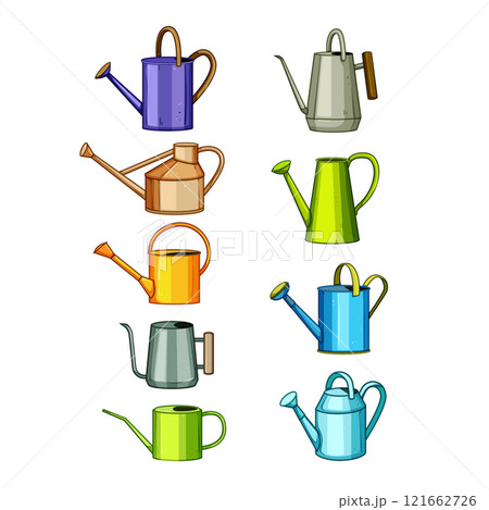 watering can metal set cartoon vector illustration watering can metal set cartoon vector illustration 121662726