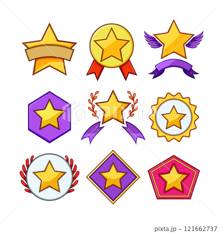 star badge set cartoon vector illustration 121662737