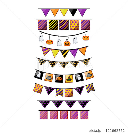 halloween garland set cartoon vector illustration 121662752