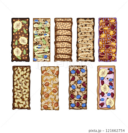 granola bar set cartoon vector illustration granola bar set cartoon vector illustration 121662754