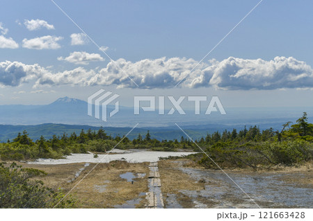春の八甲田 毛無岱から望む岩木山 春の八甲田 毛無岱から望む岩木山 121663428