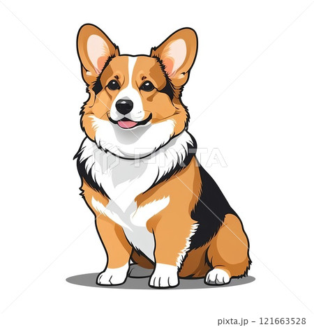 待てをするコーギーのイラスト 待てをするコーギーのイラスト 121663528