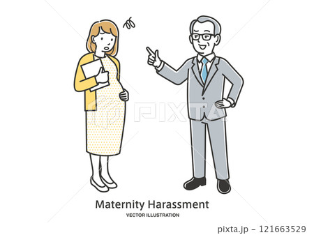 上司からマタニティハラスメントを受ける女性会社員 121663529