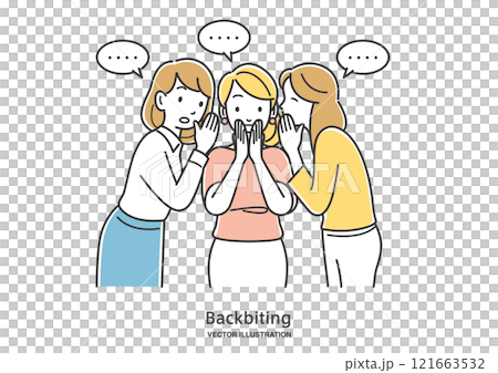 Three women talking behind each other's backs 121663532