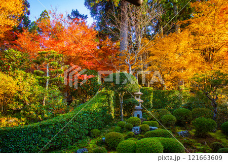 【京都風景】三千院　大原の里の紅葉は心にしみる秋色 121663609