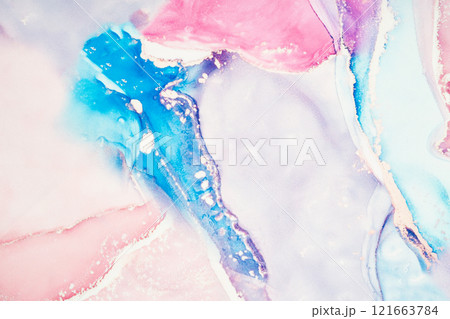 Pink and blue marble pattern on textile, abstract texture as background. Pink and blue marble pattern on textile, abstract texture as background. 121663784