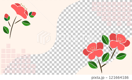 シンプルな椿の背景イラスト素材 シンプルな椿の背景イラスト素材 121664186