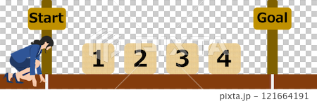 實現目標的路線圖插圖(女商人) 實現目標的路線圖插圖(女商人) 121664191