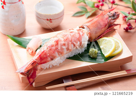 【大型海老】 シータイガーの寿司 （ 1本寿司 ） 天然ならではの締まった身質と風味、濃厚な旨味が特 121665219