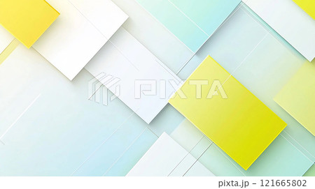 幾何学的な黄色と緑の抽象背景 121665802