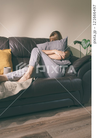Unhappy lonely depressed woman Unhappy lonely depressed woman 121666497