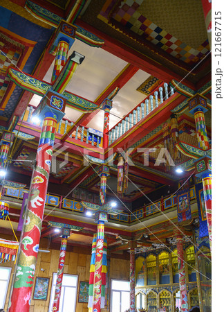 Interior of the Buddhist Monastery in Ivolginsky Datsan in Buryatia 121667715