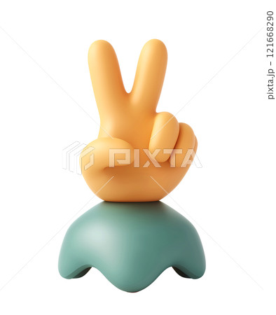 3D Peace Sign, victory sign 121668290