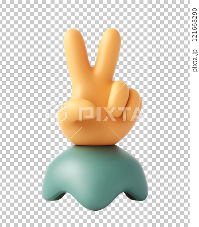 3D Peace Sign, victory sign 121668290